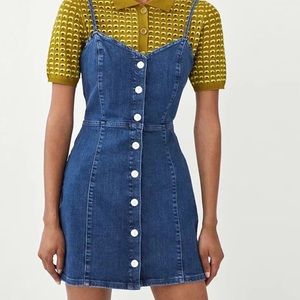 ZARA A-Line Denim Dress XS